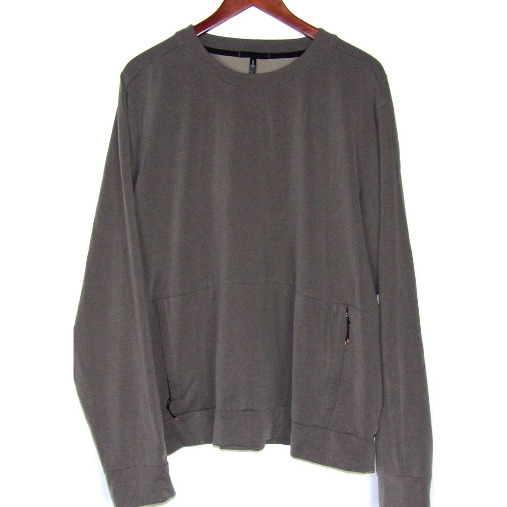 REI Co-Op Microfiber Stretch Pouch Pocket Gray Pull Over Sweatshirt Men's XL